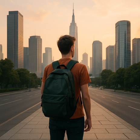 Hombre caminando en la banqueta de la ciudad

Descripción generada automáticamente