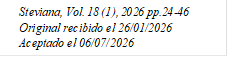 Steviana, Vol. 18 (1), 2026 pp.24-46
Original recibido el 26/01/2026
Aceptado el 06/07/2026