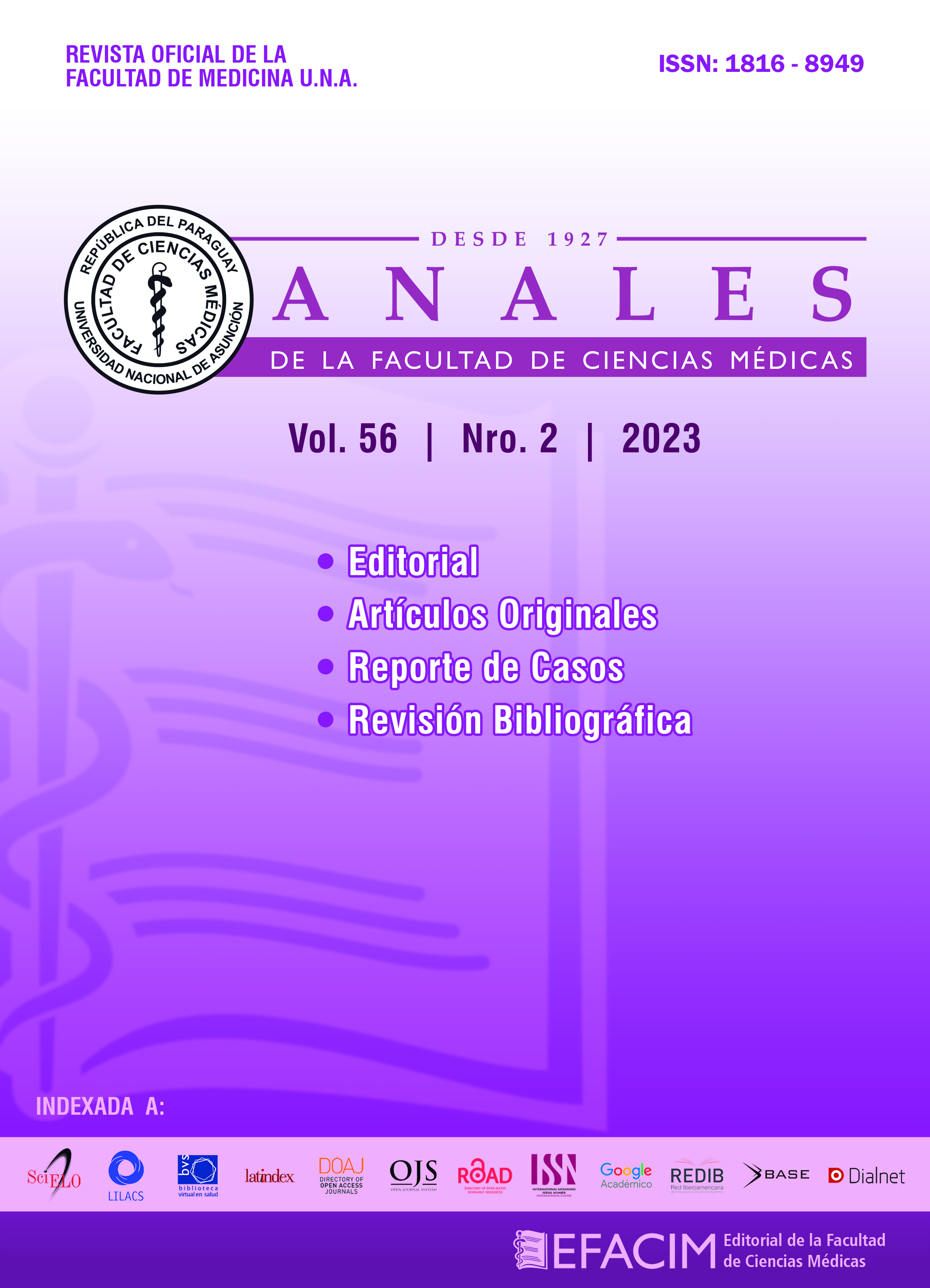 					View Vol. 56 No. 2 (2023): ANALES of the Faculty of Medical Sciences
				