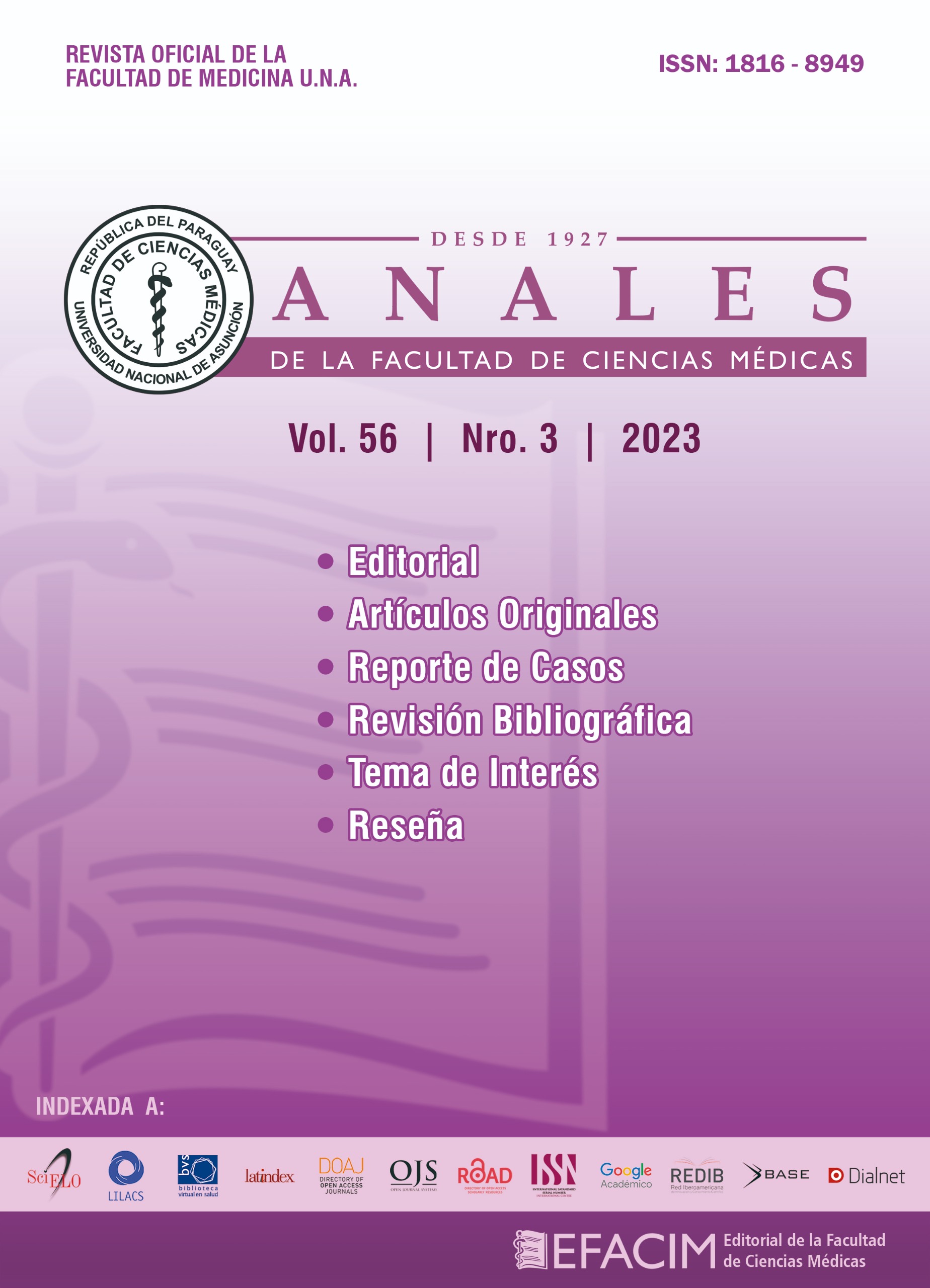 					View Vol. 56 No. 3 (2023): ANALES of the Faculty of Medical Sciences
				
