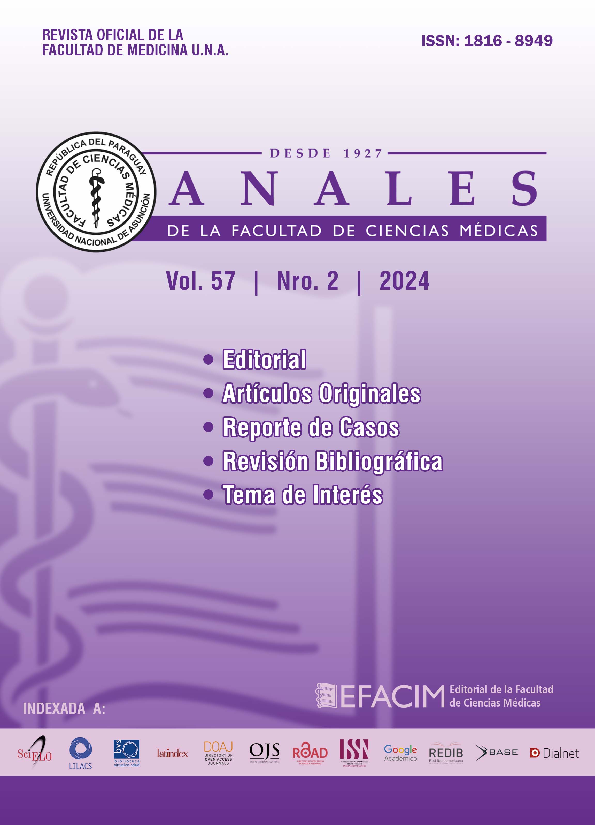 					Ver Vol. 57 Núm. 2 (2024): ANALES de la Facultad de Ciencias Médicas
				