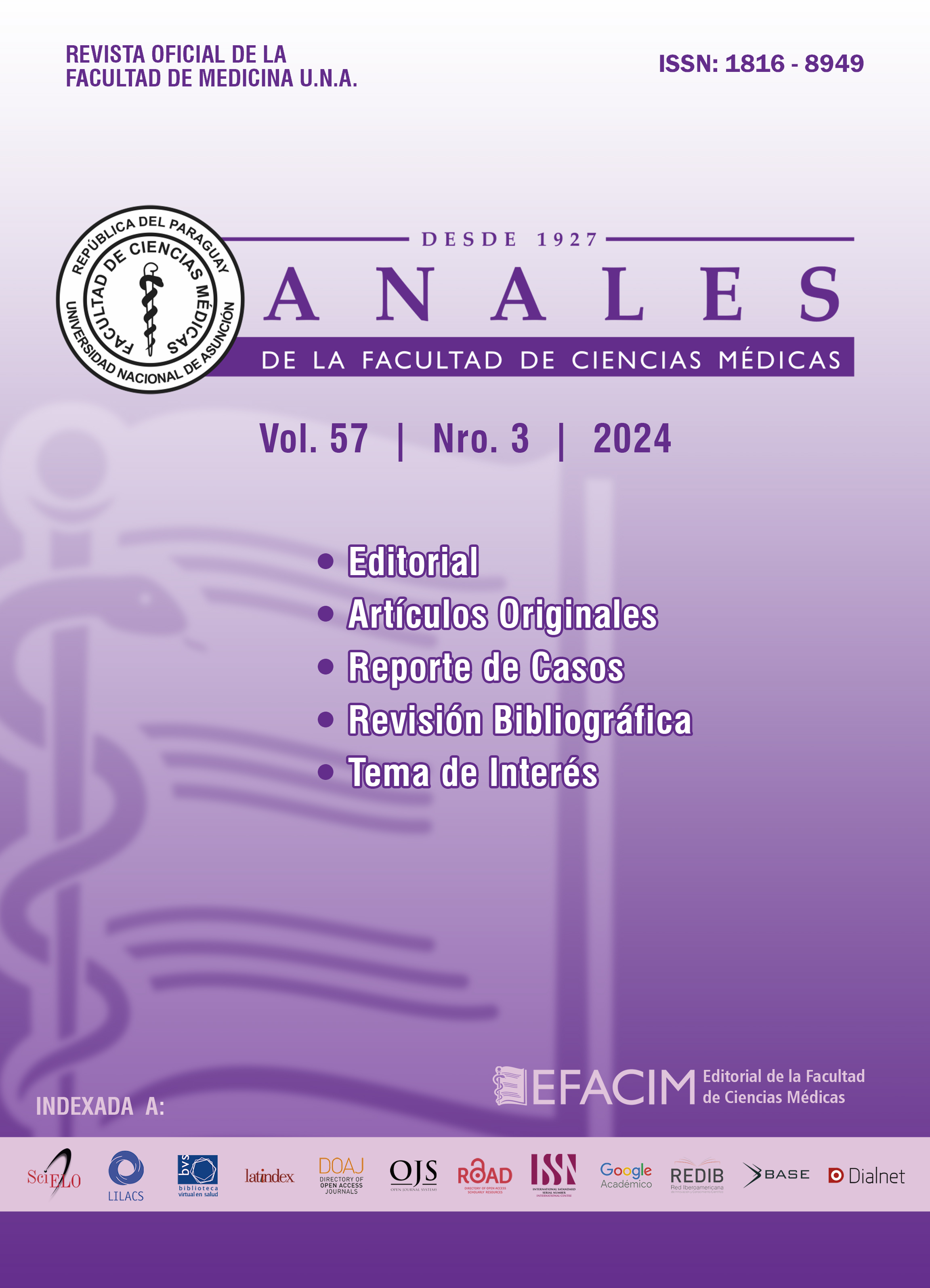 					Ver Vol. 57 Núm. 3 (2024): ANALES de la Facultad de Ciencias Médicas
				