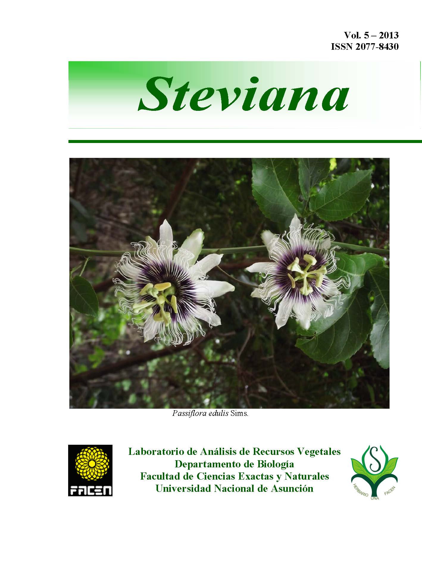 					Ver Vol. 5 (2013): Steviana
				